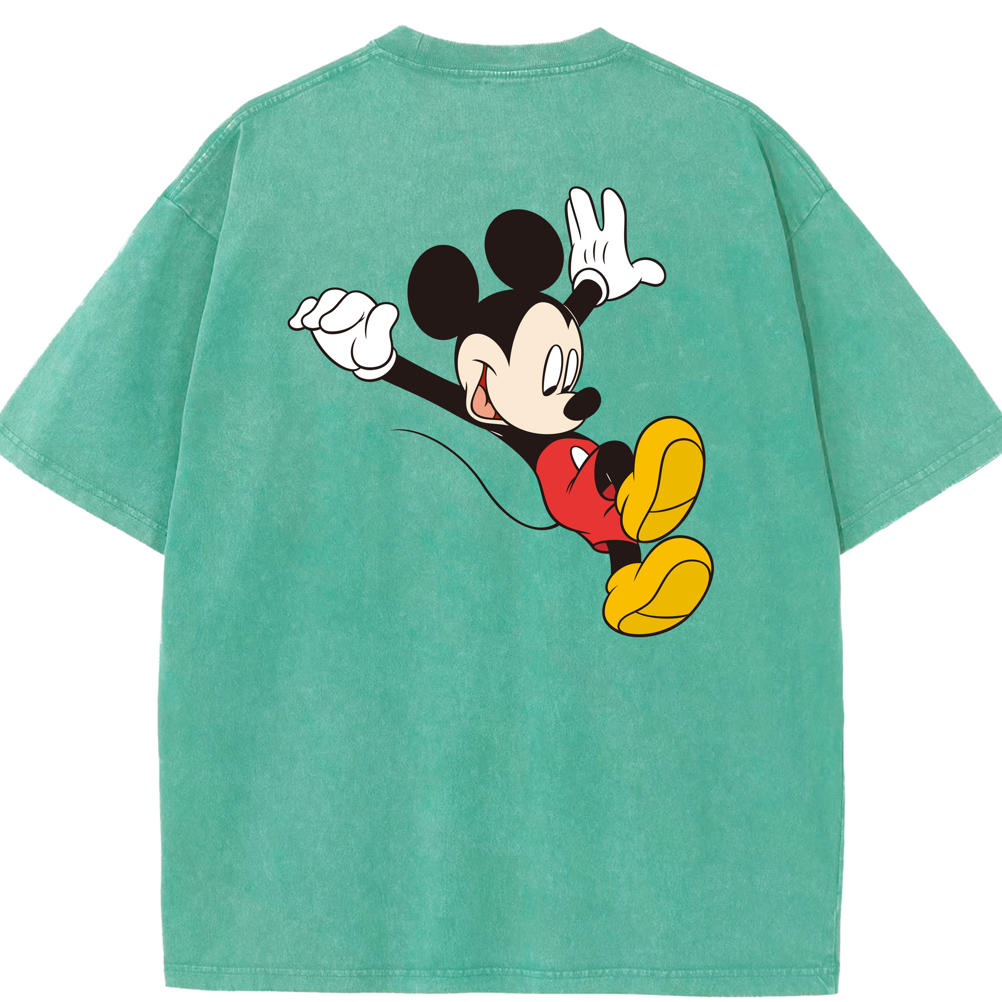（画像用） ミッキーマウス Mickey Mouse 綿100% ヴィンテージ風 半袖Tシャツ（背面プリント）